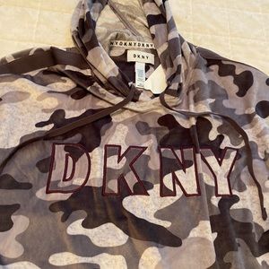 DKNY Lightweight long fleece hoodie